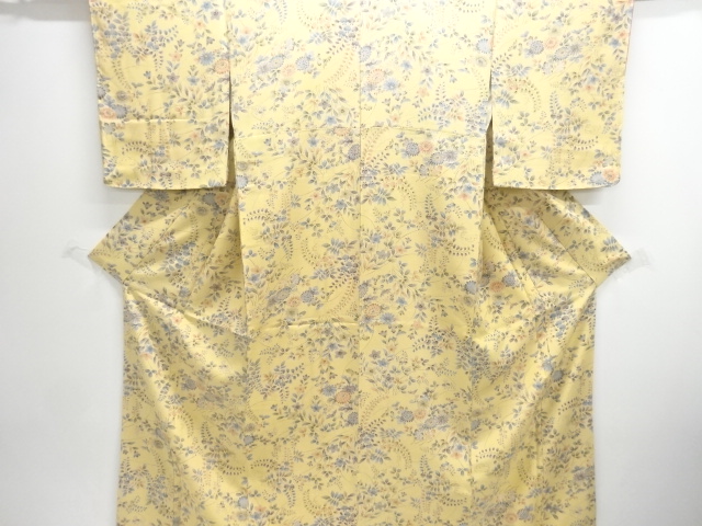 JAPANESE KIMONO / UNUSED KOMON / FLOWER & PLANT 